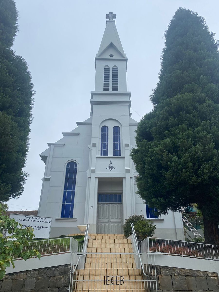 Fassade der lutherischen Kirche in Curitibanos, Santa Catarina