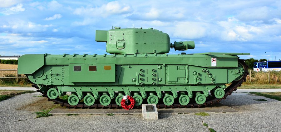 File:WW2 memorial, Normandy — Churchill Avre Tank – Lion-sur-Mer.jpg