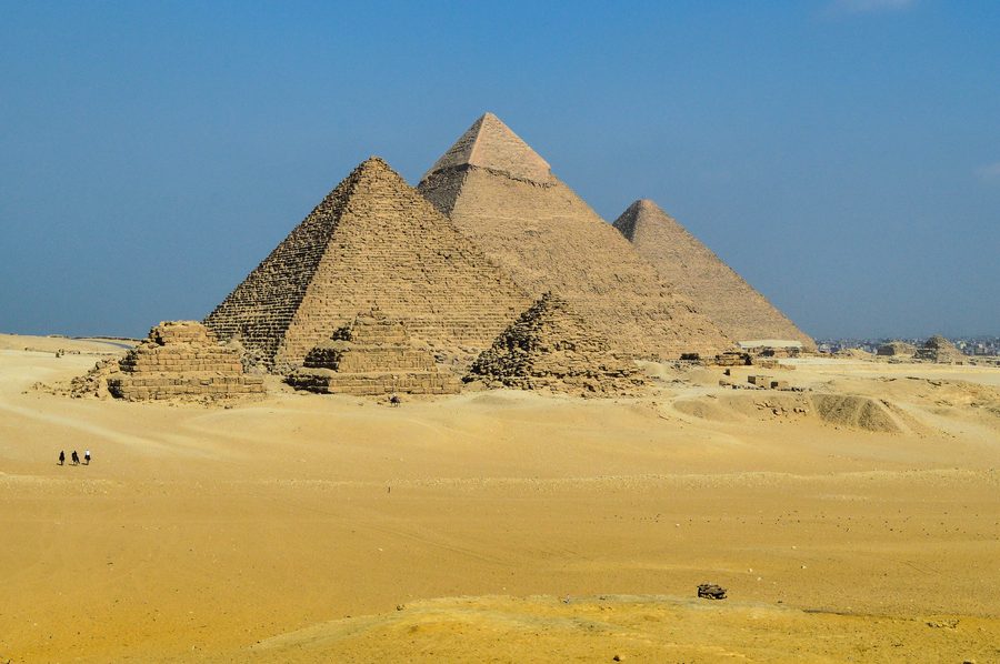 Die Pyramiden von Gizeh auf dem Giza-Plateau in Ägypten