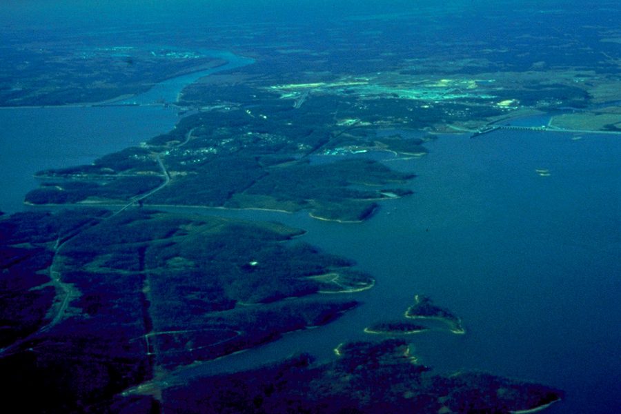 Аэрофотоснимок Kentucky Lake и Lake Barkley в Кентукки