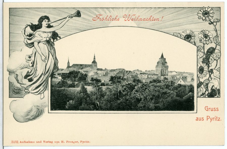 Исторический вид города Пыриц 1903 года
