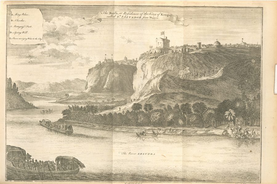 Historical depiction of São Salvador, the capital of the Kingdom of Kongo