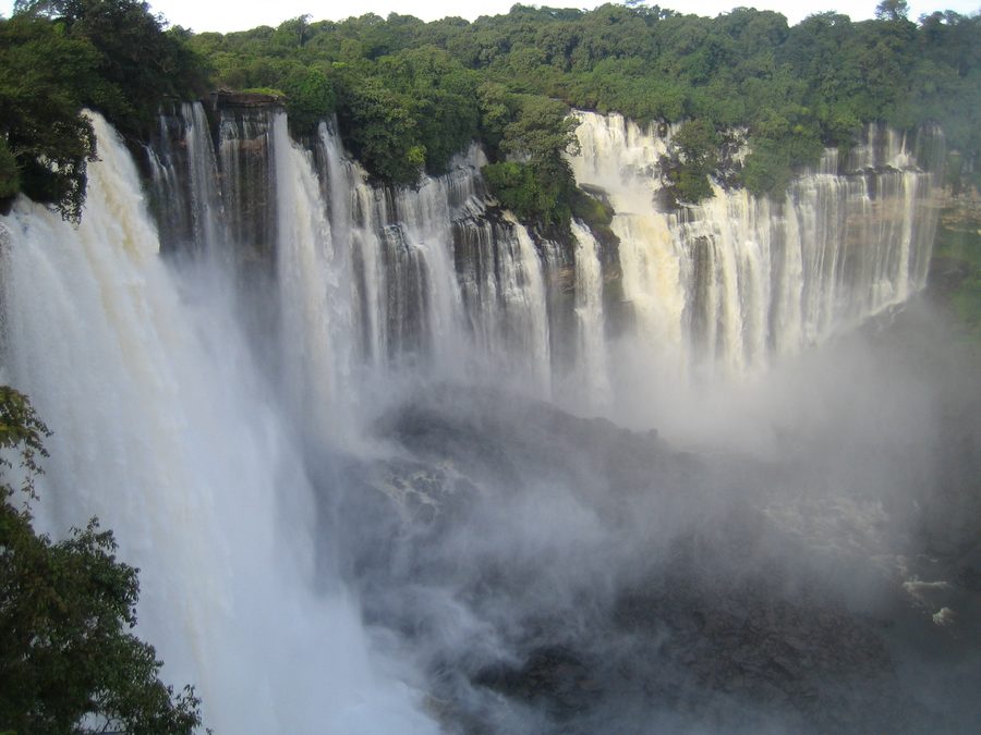 Kalandula Falls cascading over a broad cliff in Malanje Province, Angola.