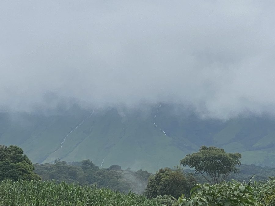 Mount Cameroon unter bewölktem Himmel