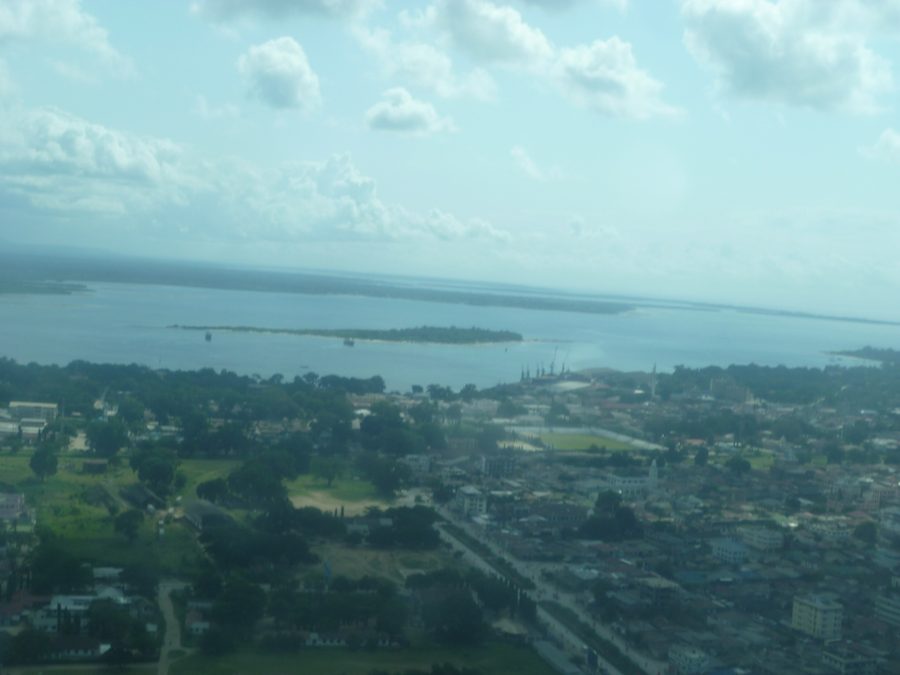 Aerial view of Tanga city on the coast of Tanzania.