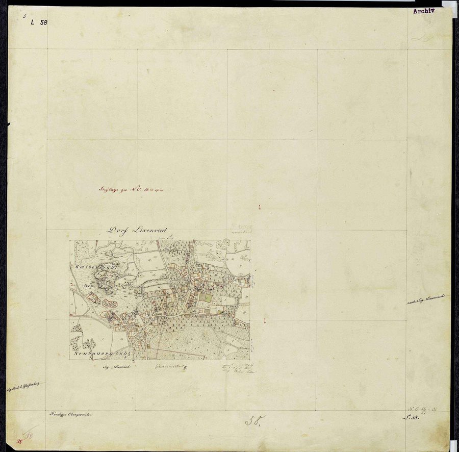 Историческая карта местности Ликсенрид 1832 года