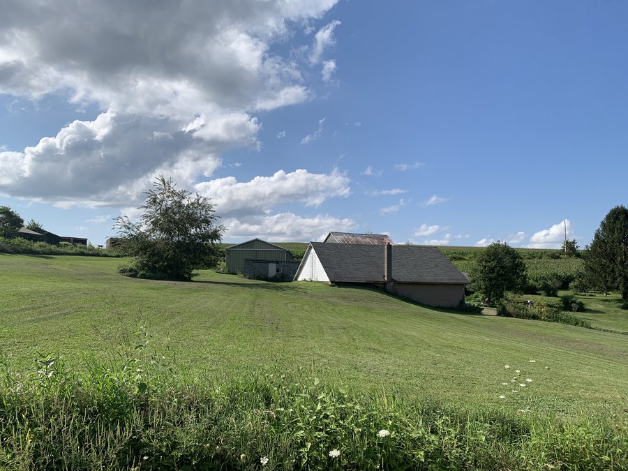 Вид на ландшафт с Picnic Grove Road в Нумидии, Пенсильвания