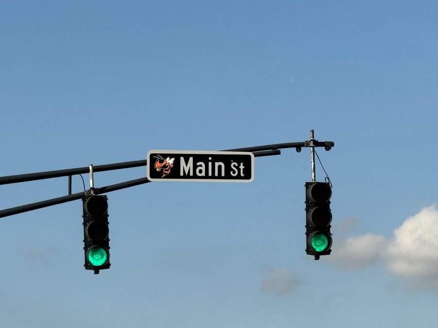 Знак Main Street в Beech Grove, Indiana