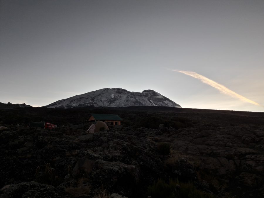 Sunrise over Mount Kilimanjaro near Shira 1 Camp.
