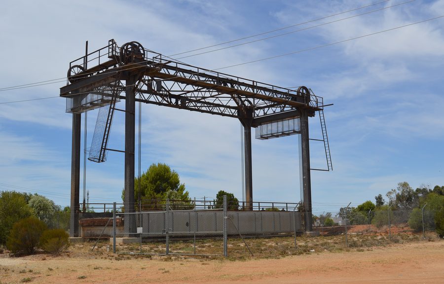 Historische Hebespanne der alten Robinvale-Euston-Brücke über den Murray River