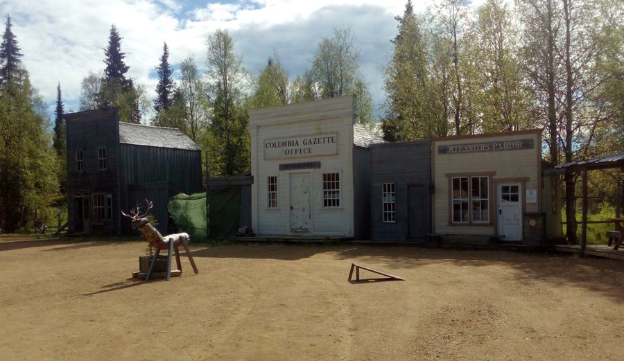 Gold Village in Tankavaara mit rekonstruierten Gebäuden aus Goldrausch-Orten