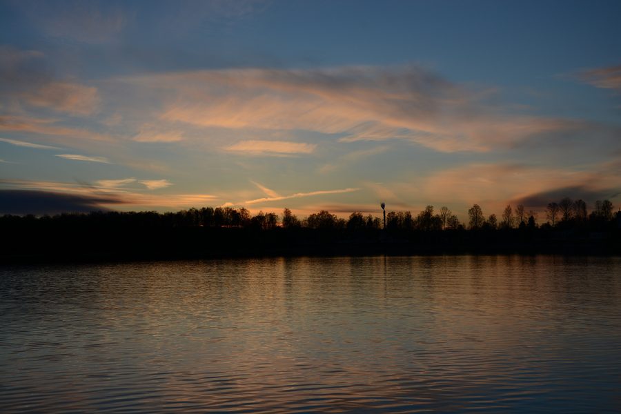 Sonnenuntergang über Hultsfred in Schweden