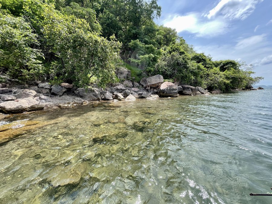 Clear Lake Tanganyika shoreline in Kagongo Ward, Kigoma Region, Tanzania