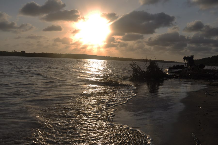 Sunset over the Tana River in Kenya