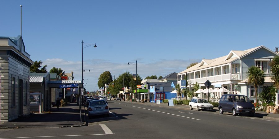 Main road in Greytown, Wellington Region, New Zealand