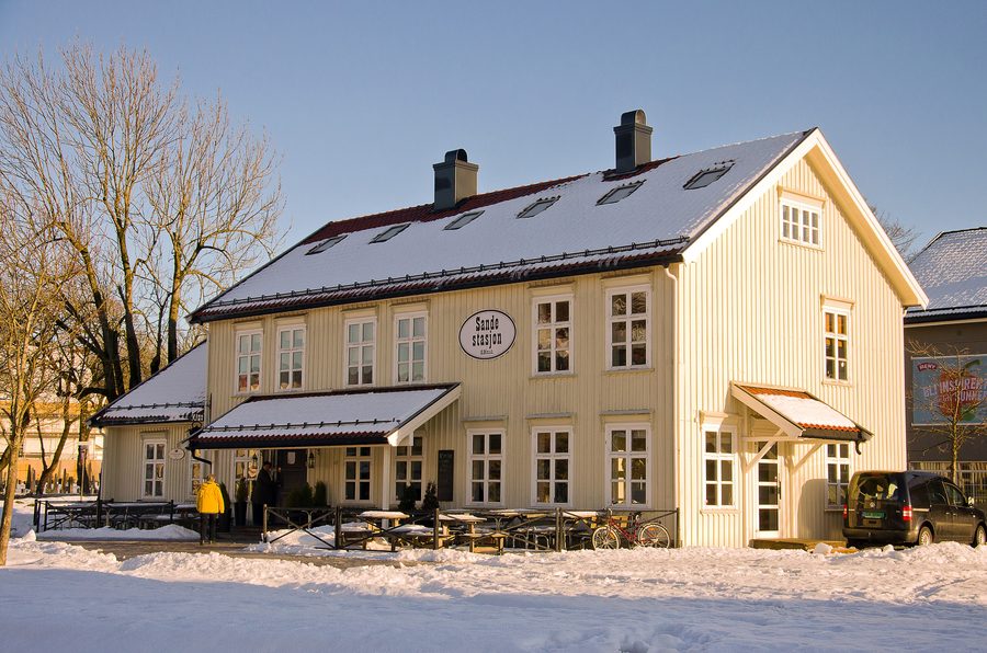 Gamle Sande stasjon, som tilhørte Vestfoldbanen