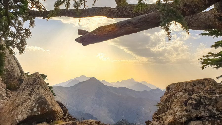 Berglandschaft des Djurdjura bei Illilten in der Provinz Tizi Ouzou, Algerien