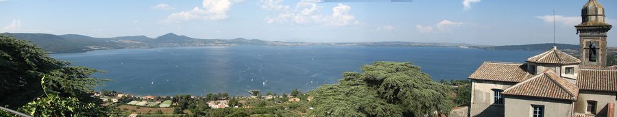 Panoramic view of Lake Bracciano from Castello Orsini-Odescalchi