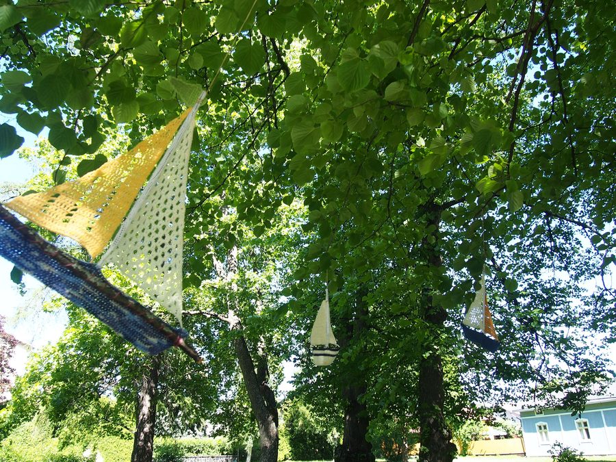 Historische Holzhäuser in Old Rauma, Finnland