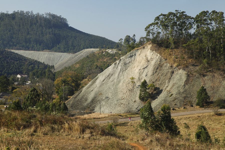 Blick auf die ehemalige Havelock-Mine in Bulembu, Eswatini