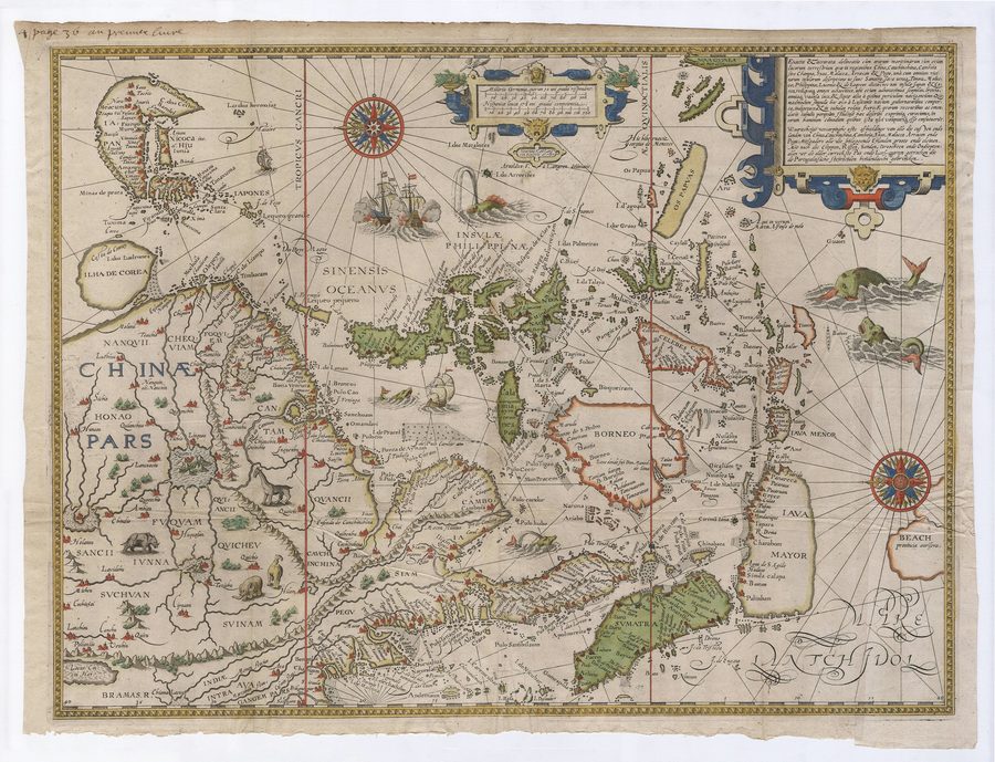 Историческая карта Восточной Азии 1595 года.