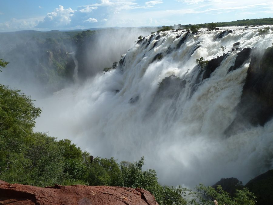 Ruacana Falls at high water viewed from close distance