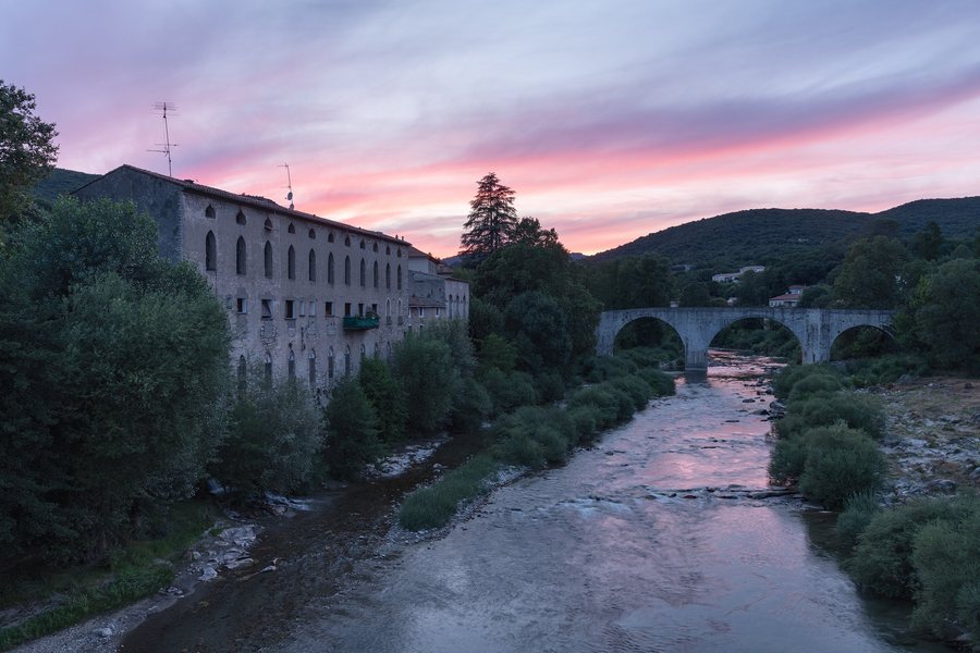 File:Hérault river at twilight - Ganges, France - July 13, 2024 02.jpg
