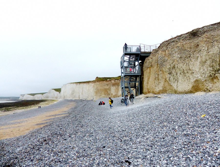 File:Steps to Birling Gap beach, East Sussex, England 20June2018 arp.jpg