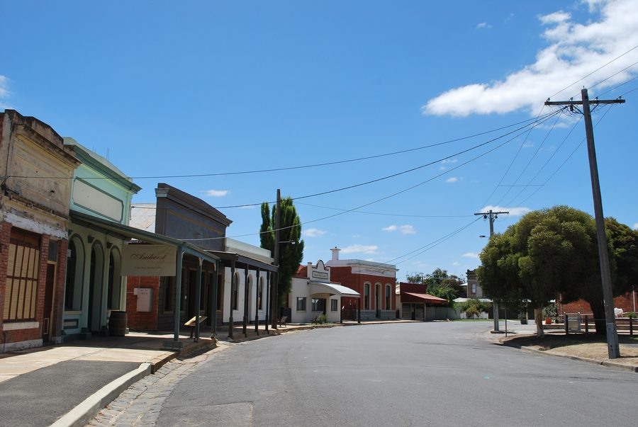 Scandinavian Crescent, die historische Hauptstraße von Talbot in Victoria