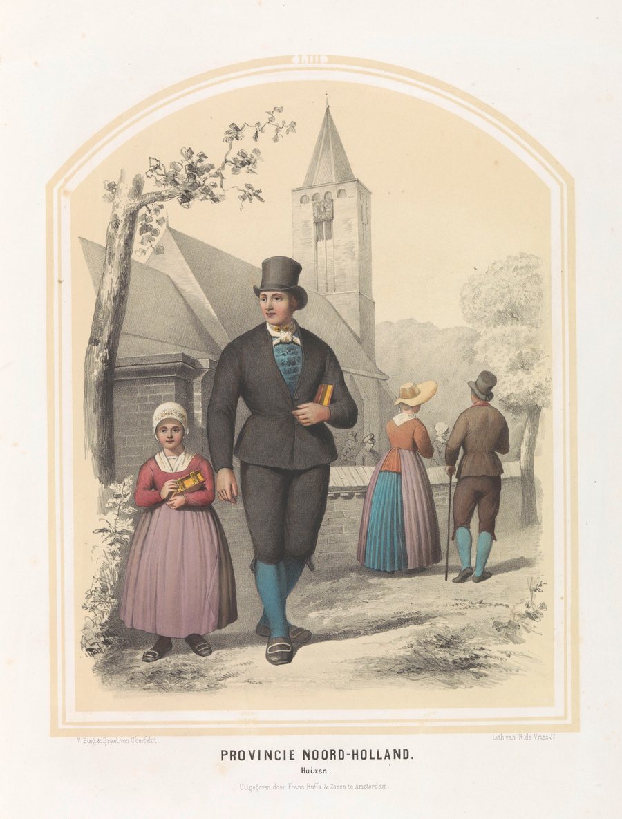 File:Klederdracht van Huizen in Noord-Holland, 1857 Provincie Noord-Holland. Huizen LIII (titel op object), BI-B-FM-137-53.jpg