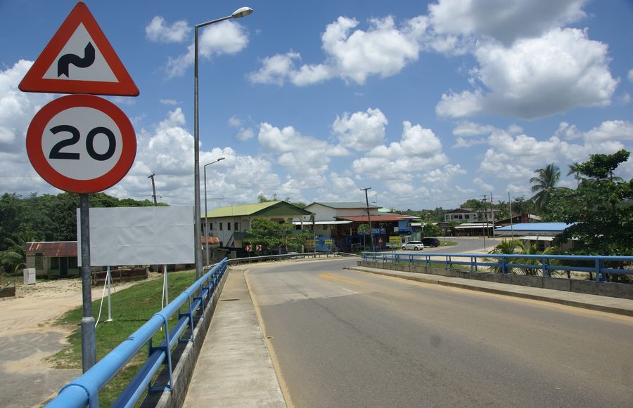 Saramacca River seen from a bridge near Uitkijk, Suriname