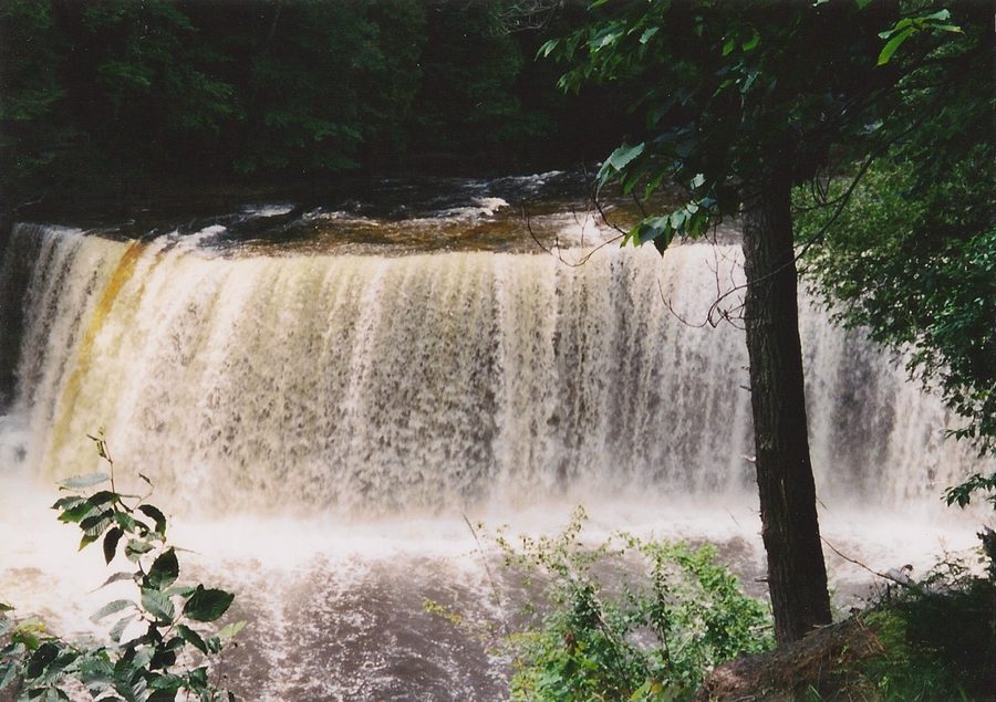 Tahquamenon Falls in einem bewaldeten Gebiet von Luce County, Michigan