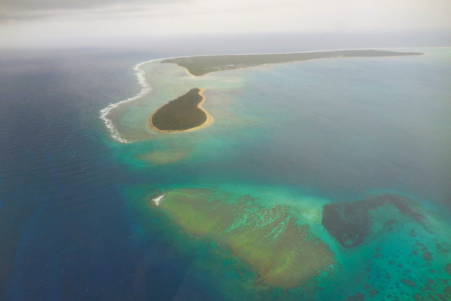 Luftaufnahme der Ha'apai-Inseln im Südpazifik nahe Tonga