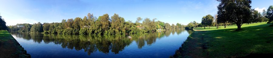 Panoramablick auf den Cooks River im Gebiet von Marrickville in Sydney