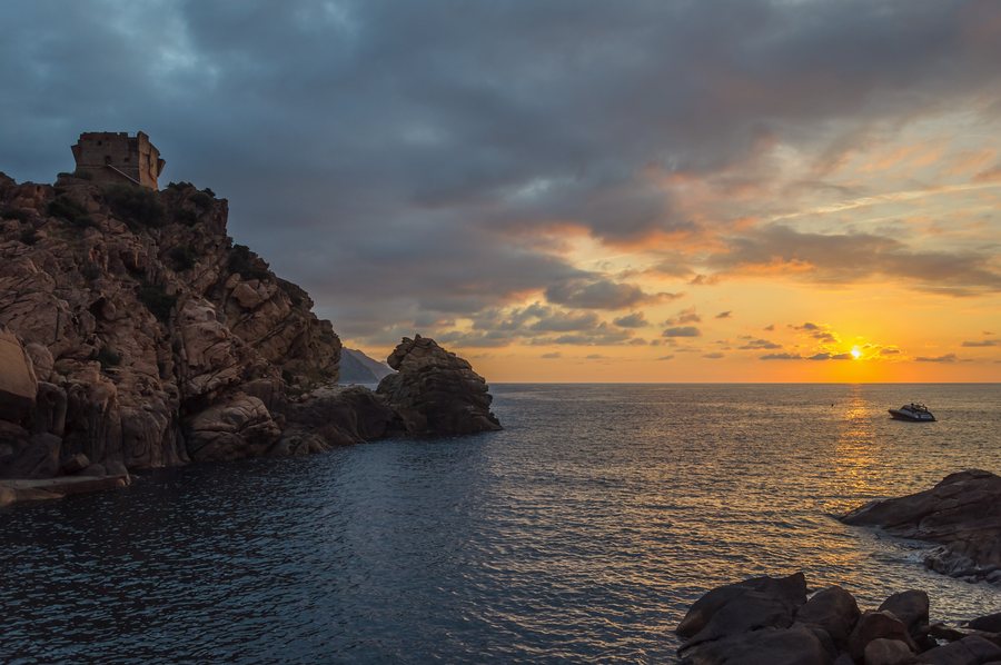 File:Corse Ota Porto genoese tower sunset.jpg